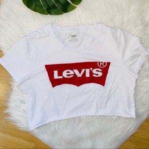 levis crop top white